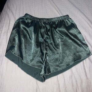 Sage green silk pajama/ lingerie shorts